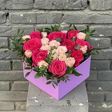 Цветочная композиция из Розы в коробке в Быково Волгоградской области