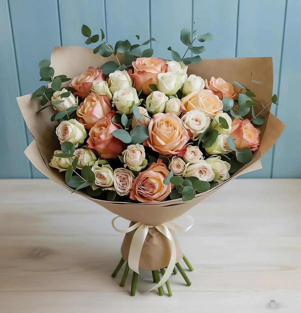 Букет цветов из: Альстромерии и Розы в Быково Волгоградской области