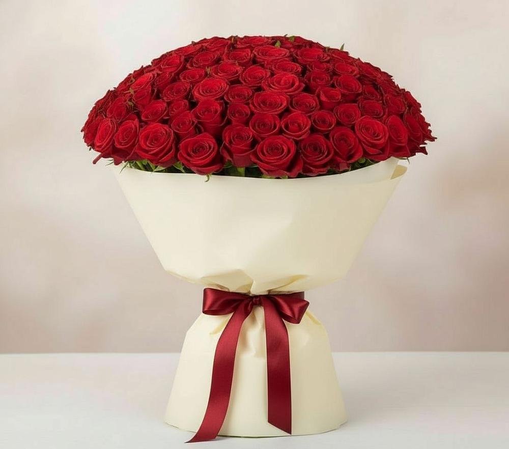Букет 101 Красная роза Милано в Быково Волгоградской области