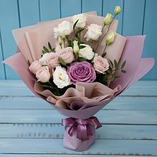 Букет цветов из:  Розы и Лизиантусы в Быково Волгоградской области