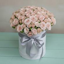 Цветочная композиция из Розы в шляпной коробке в Быково Волгоградской области