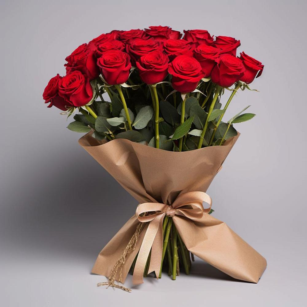 Букет 21 Красная роза Эдлесс Лав в Быково Волгоградской области