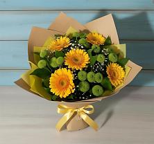 Букет цветов из:  Герберы и Хризантемы в Быково Волгоградской области