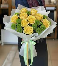 Букет цветов из:  Хризантемы и Розы в Быково Волгоградской области