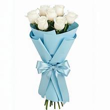 Букет 7 белых роз Проуд в Быково Волгоградской области