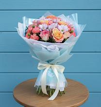 Букет цветов из:  Хризантемы и Розы в Быково Волгоградской области