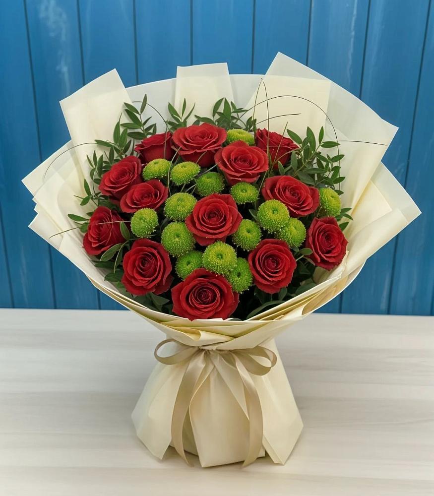 Букет цветов из: Розы и Хризантемы в Быково Волгоградской области